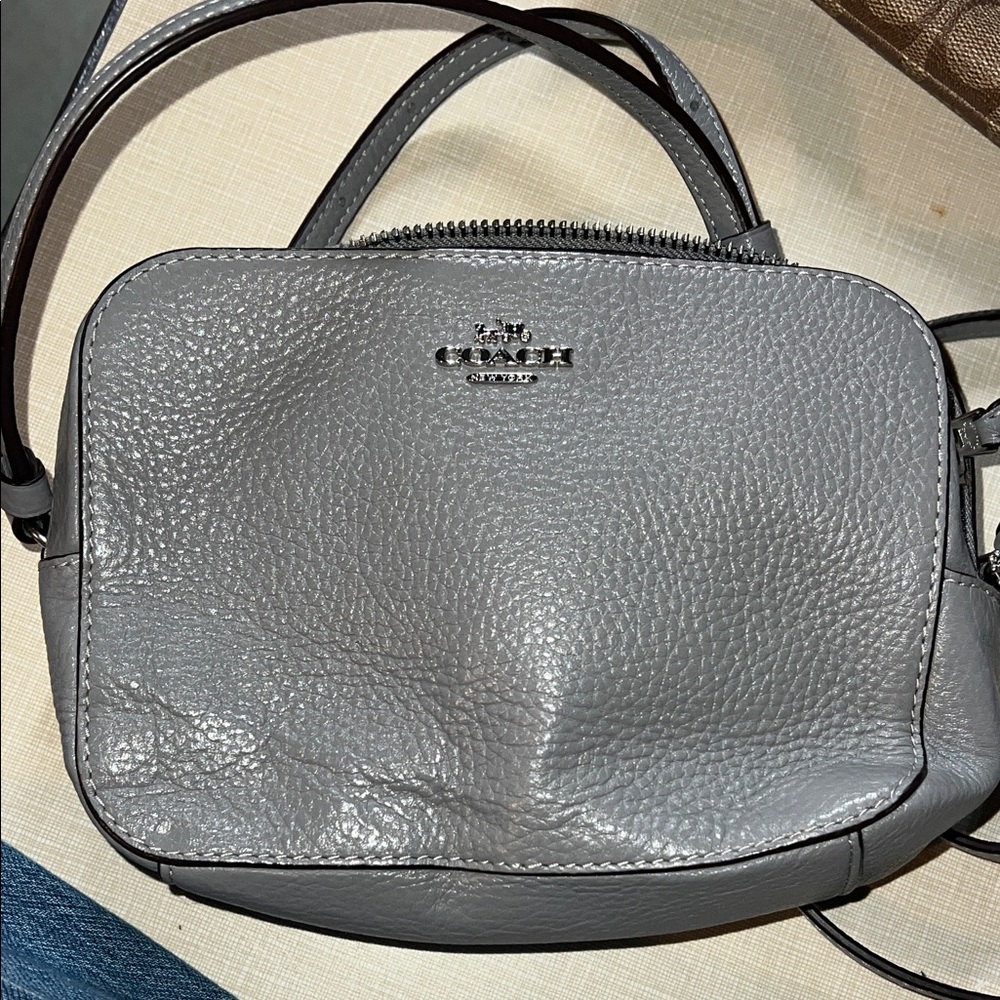 Coach Pebbled Leather Crossbody Bag in Gray